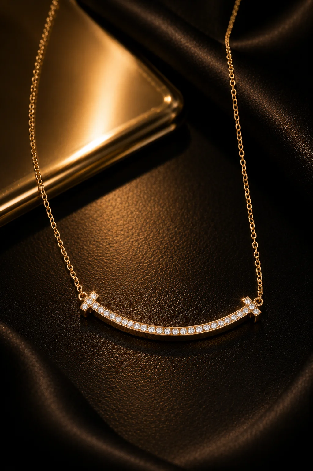 Smile Pendant in Rose Gold with Diamonds